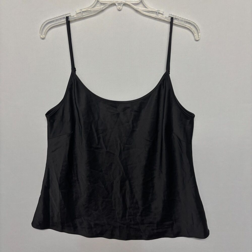 Saint Art Women Sleeveless Satin Tank Top Cami Size XL X-Large Black D133 -22